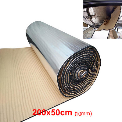 10mm 50*200CM Aluminum Foil Sound Deadener Insulation Mat Noise Heat Shield Insulation Car Deadening Foam Cotton Soundproof