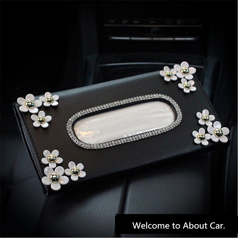 1 kom. Papir za automobile s kutijom za marame od kristala krizanteme, kutija, dodaci za unutarnje uređenje za vrstu štitnika za sunce