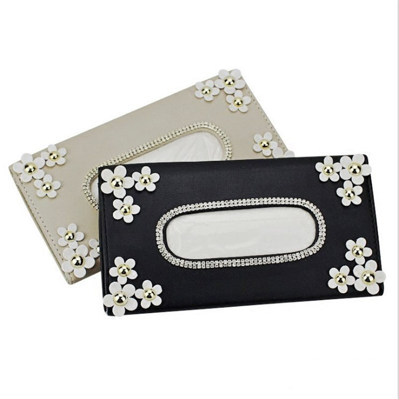 1 kom. Papir za automobile s kutijom za marame od kristala krizanteme, kutija, dodaci za unutarnje uređenje za vrstu štitnika za sunce