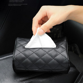 1 τεμ. Μαύρα κουτιά χαρτομάντιλα με χαρτοπετσέτες μίας χρήσης Tissue boxes Αξεσουάρ αυτοκινήτου Tissue bag Organizer Διακόσμηση αυτοκινήτου Auto Storage