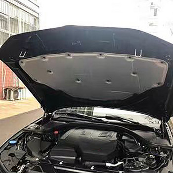 Звукова и топлоизолация на двигателя на автомобила Памук Сребро Единичен алуминиев двигател Звукоизолация Памук с катарами за BMW G20 G28 2020-2021