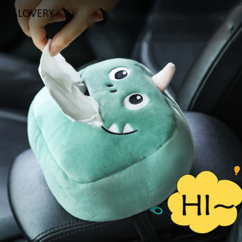 Νέα χαριτωμένα αξεσουάρ αυτοκινήτου Cartoon Animal βελούδινο κουτί χαρτομάντιλου αυτοκινήτου Creative Lovely Universal καρέκλα αυτοκινήτου πίσω Αντηλιακό υποβραχιόνιο χάρτινο κουτί