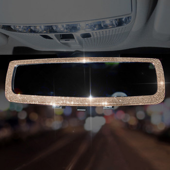 Διακόσμηση καθρέφτη εσωτερικού αυτοκινήτου με διαμάντι διακοσμητικό κρύσταλλο Rhinestone Bling Κάλυμμα καθρέφτη πίσω όψη Αξεσουάρ αυτοκινήτου για γυναίκες
