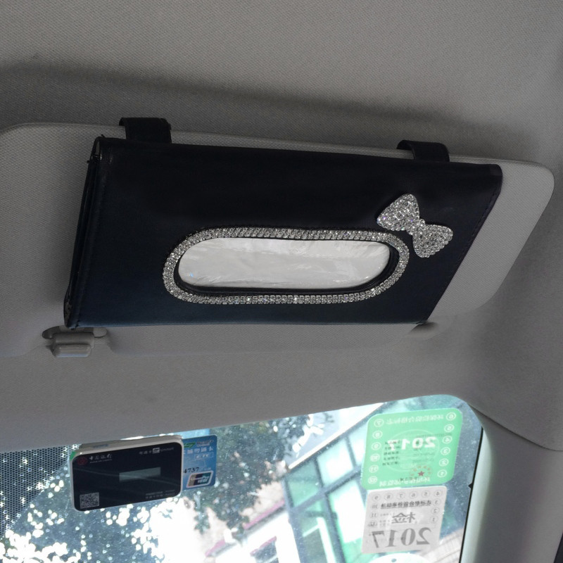 1 vnt Automobilinis Kalnų krištolinis servetėlių laikiklis Vidaus apdaila Krištolinių audinių laikymo dėžutė Automobilių priedai Moteriškas automobilis