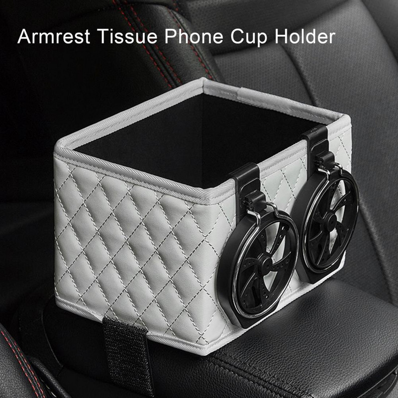 Autós italtartó nagy kapacitású, erős teherbírású, rendben tartható autó vizes pohártartó papírzsebkendős doboz autós tárolódoboz Autós kellékek