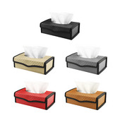 Θήκη για χαρτομάντηλα αυτοκινήτου Δερμάτινη θήκη χαρτοπετσέτας PU για χαρτομάντηλα αυτοκινήτου για οικιακό γραφείο Αξεσουάρ χαρτομάντιλων αυτοκινήτου Μαύρο ροζ