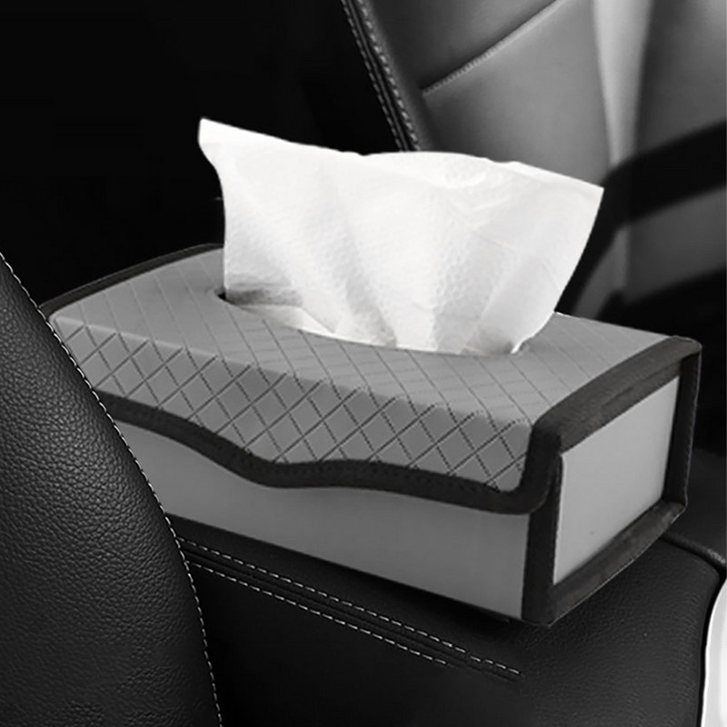 Θήκη για χαρτομάντηλα αυτοκινήτου Δερμάτινη θήκη χαρτοπετσέτας PU για χαρτομάντηλα αυτοκινήτου για οικιακό γραφείο Αξεσουάρ χαρτομάντιλων αυτοκινήτου Μαύρο ροζ