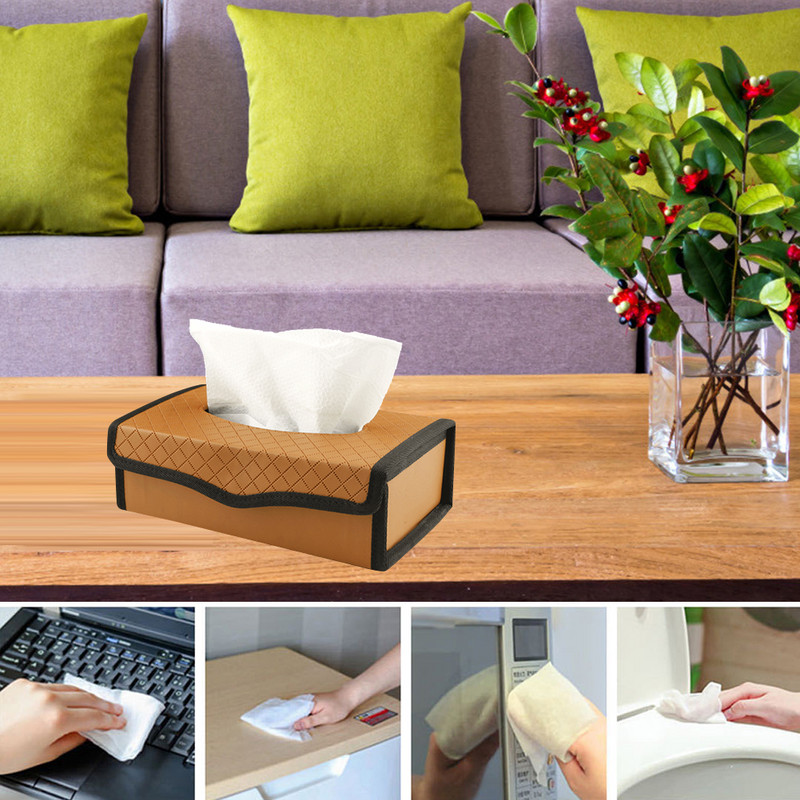 Θήκη για χαρτομάντηλα αυτοκινήτου Δερμάτινη θήκη χαρτοπετσέτας PU για χαρτομάντηλα αυτοκινήτου για οικιακό γραφείο Αξεσουάρ χαρτομάντιλων αυτοκινήτου Μαύρο ροζ