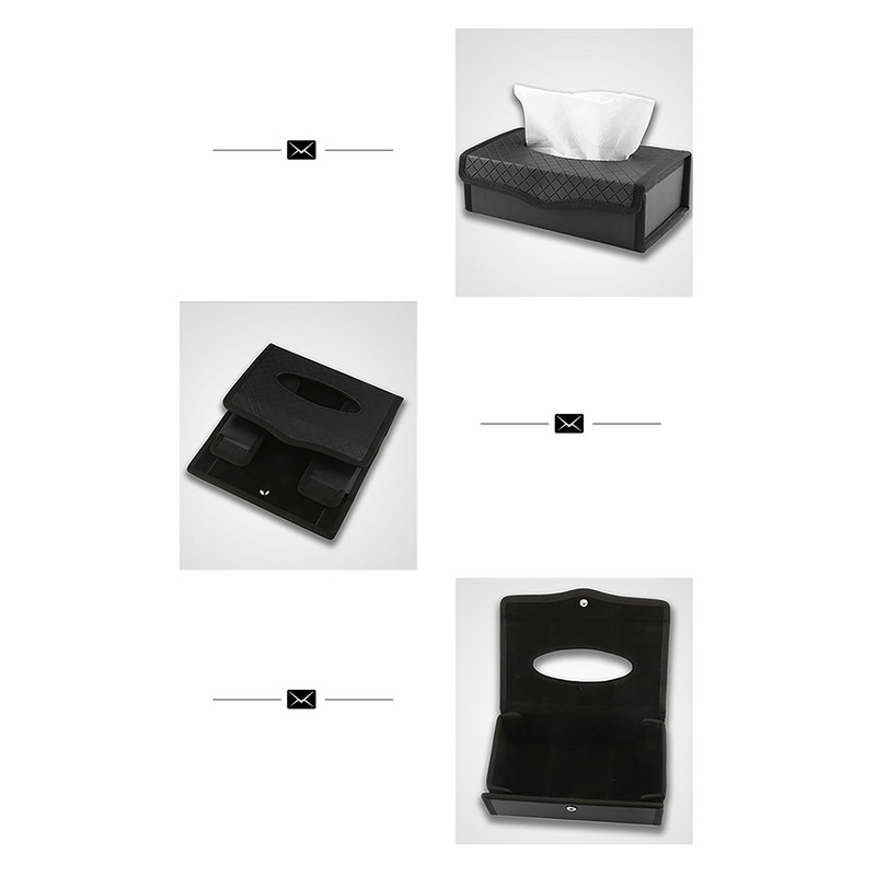 Θήκη για χαρτομάντηλα αυτοκινήτου Δερμάτινη θήκη χαρτοπετσέτας PU για χαρτομάντηλα αυτοκινήτου για οικιακό γραφείο Αξεσουάρ χαρτομάντιλων αυτοκινήτου Μαύρο ροζ