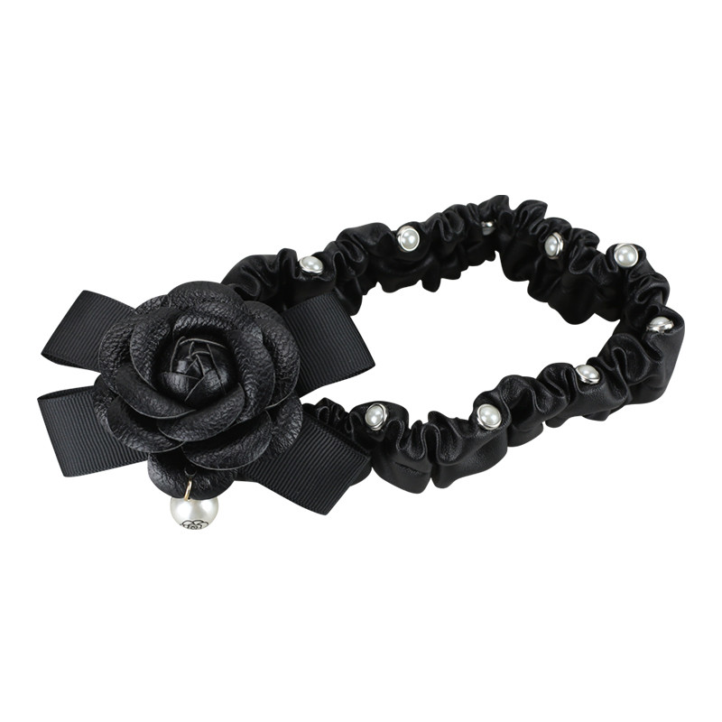 Pearl Camellia Flower Unutrašnjost automobila Poklopac retrovizora PU kožna auto stražnja dekoracija Dodaci za žene i djevojčice