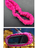 Autóbelső visszapillantó tükörborítás strasszos plüss, automatikus visszapillantó tükör tok díszítő kiegészítők női lányoknak