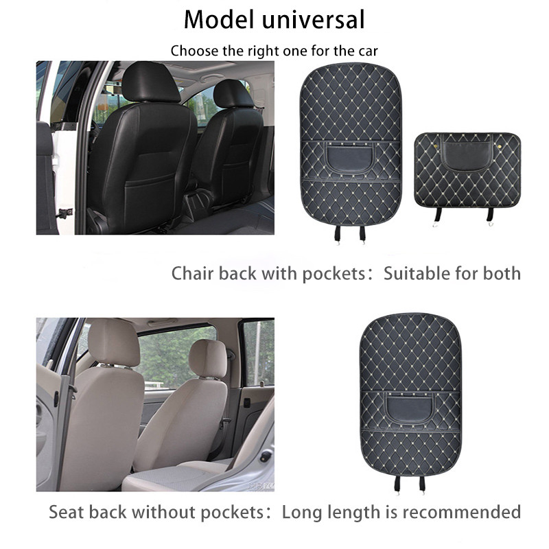 Luamaty 2PCS PU nahast autoistme seljakatte kaitse, laste löögivastane padi Waterprrof autoistme kaitse pori mustusevastased padjad