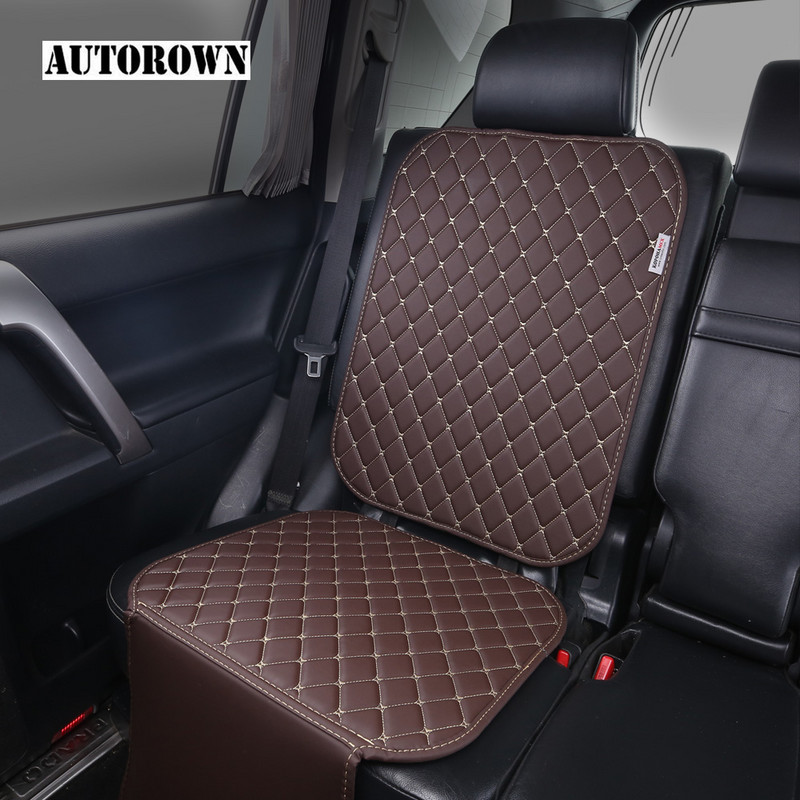 AUTOROWN PU nahast jalatõkkepadi autole Universaalne auto istme seljatoe kaitse Veekindel lapse saastumisvastane padi