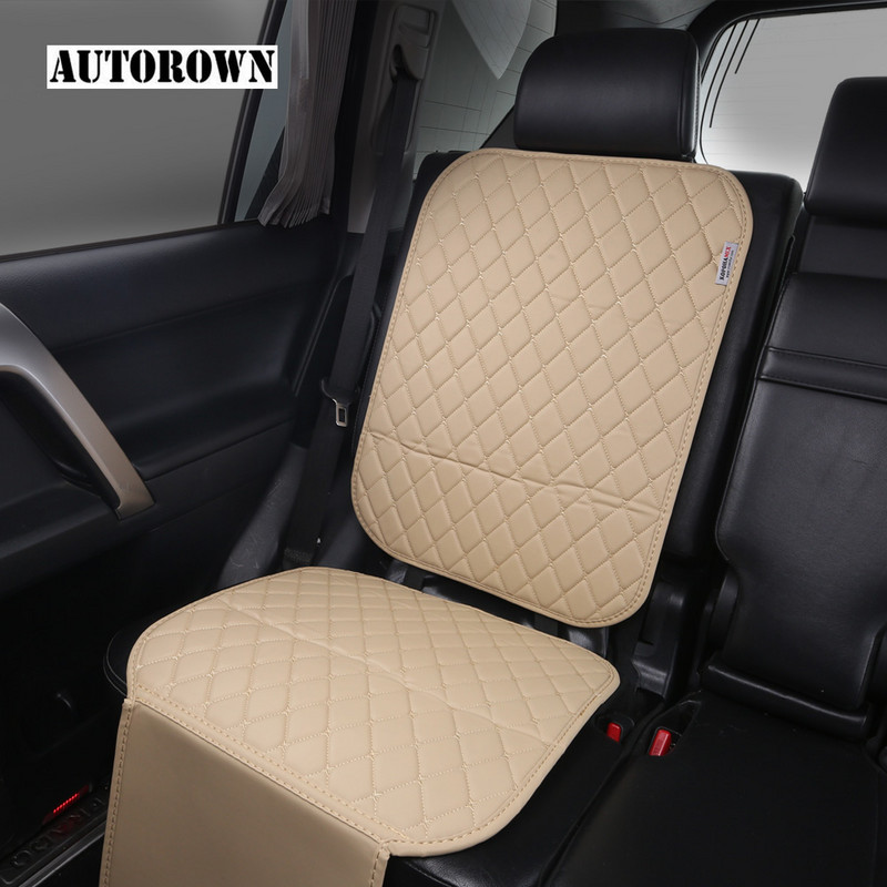 AUTOROWN PU nahast jalatõkkepadi autole Universaalne auto istme seljatoe kaitse Veekindel lapse saastumisvastane padi