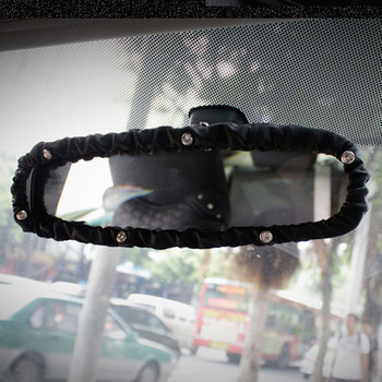 Кристални аксесоари за автомобилен интериор Капак на огледалото за обратно виждане Кожен автомобил Декорация на капака на огледалото за обратно виждане за жени и момичета