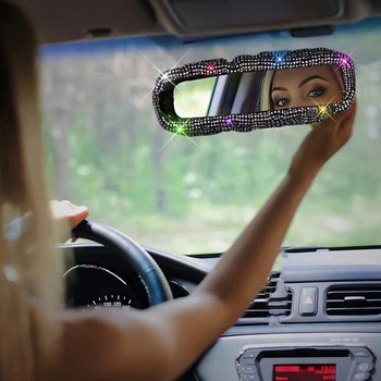 Bling Diamond Crystal Κάλυμμα καθρέπτη αυτοκινήτου Universal Stretch Rhinestone Auto Εσωτερική θήκη καθρέπτη Διακόσμηση Αξεσουάρ Γυναικεία