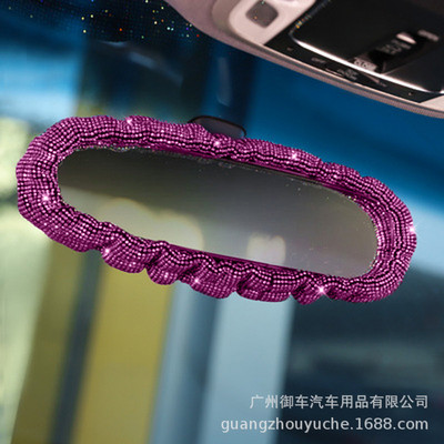 Bling Diamond Crystal Κάλυμμα καθρέπτη αυτοκινήτου Universal Stretch Rhinestone Auto Εσωτερική θήκη καθρέπτη Διακόσμηση Αξεσουάρ Γυναικεία