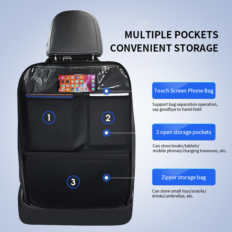 Pu kožna navlaka za autosjedalicu Dječji jastučić Crtani zaštitnik za naslon autosjedalice za djecu Džep za pohranu bebe Podloga otporna na habanje