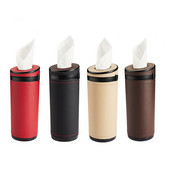 Automobilio servetėlių laikiklis odinis apvalus audinio dėklas Kūrybinis automobilio servetėlių dėžutės apsauginis langas, audinio puodelis Automobilių vidaus apdaila