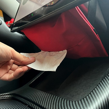 Централен екран за управление на столчето за кола Чанта за съхранение на кутия за кърпички Чанта за кърпички за Tesla Model 3 SXY Аксесоари за съхранение на интериора на автомобила
