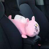 Plüss Luna Cat cica Kreatív autós szövetdoboz Autós kiegészítők lányoknak Női Para Auto Cartoon Karfa doboz Szék háttámla