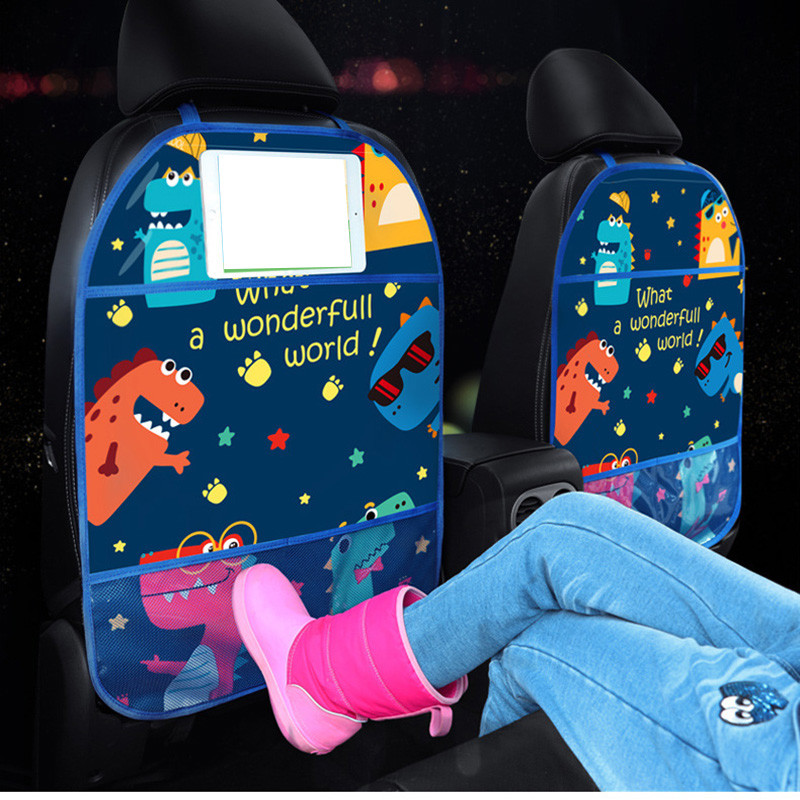 Cartoon Car Child Anti-kick Pad for Baby Child Kids Kick Mat Auto Care Seat Back Protector Case Cover Pad Atuo Storage Bag