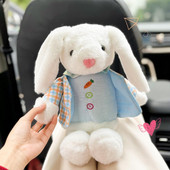 Aranyos rajzfilm autókendős doboz Kreatív Lovely Rabbit rövid plüss papírzsebkendő tartó autós kartámasz dobozhoz autósülés selyemdobozhoz