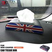 Mini Cooper univerzális autós szövetdobozhoz 1 DB Union Jack mikroszálas bőr papírdoboztartó fedél Belső tartozékok F55 F60
