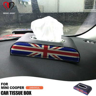 Pentru Mini Cooper, cutie universală pentru șervețele auto, 1 buc Union Jack, piele din microfibră, suport pentru cutie de hârtie, accesorii pentru interior, F55 F60