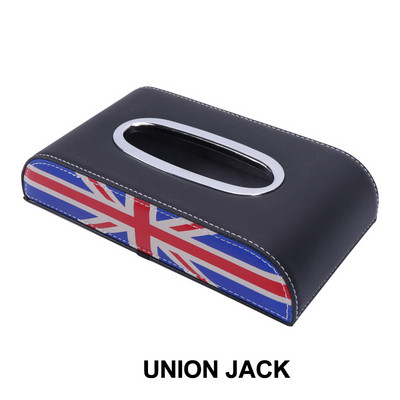 Mini Cooper univerzális autós szövetdobozhoz 1 DB Union Jack mikroszálas bőr papírdoboztartó fedél Belső tartozékok F55 F60