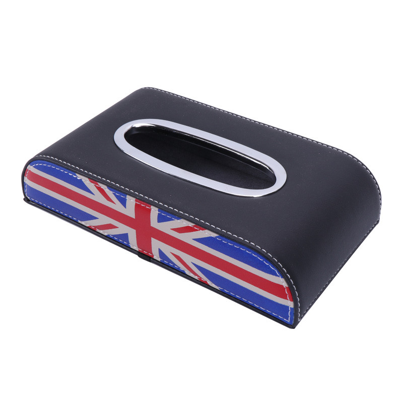 Mini Cooper univerzális autós szövetdobozhoz 1 DB Union Jack mikroszálas bőr papírdoboztartó fedél Belső tartozékok F55 F60