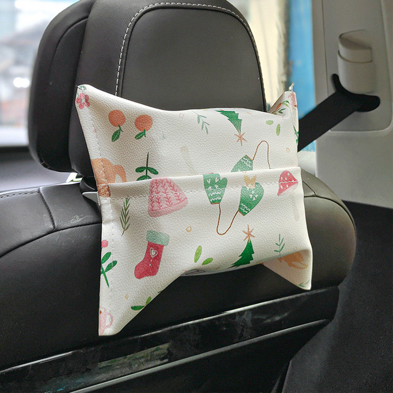 Odinė animacinių filmų servetėlių dėžutė, popierinė laikiklis servetėlių dėklas Automobilio galvos atrama Vonios kambarys Biuras Restoranas Kabantis Automobilių vidaus sandėliavimo dekoras