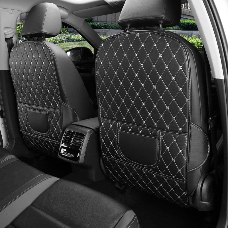 Anti Child Kick Pad PU bőr autó vízálló ülés háttámla védő huzat Univerzális auto sár szennyeződés elleni párna tárolótáskával