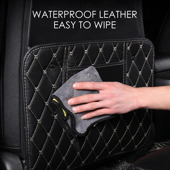 Автомобилни PU кожени подложки против деца Водоустойчива подложка за облегалка на седалката Breeze Cleaning Защитно покритие против замърсяване с чанта за съхранение