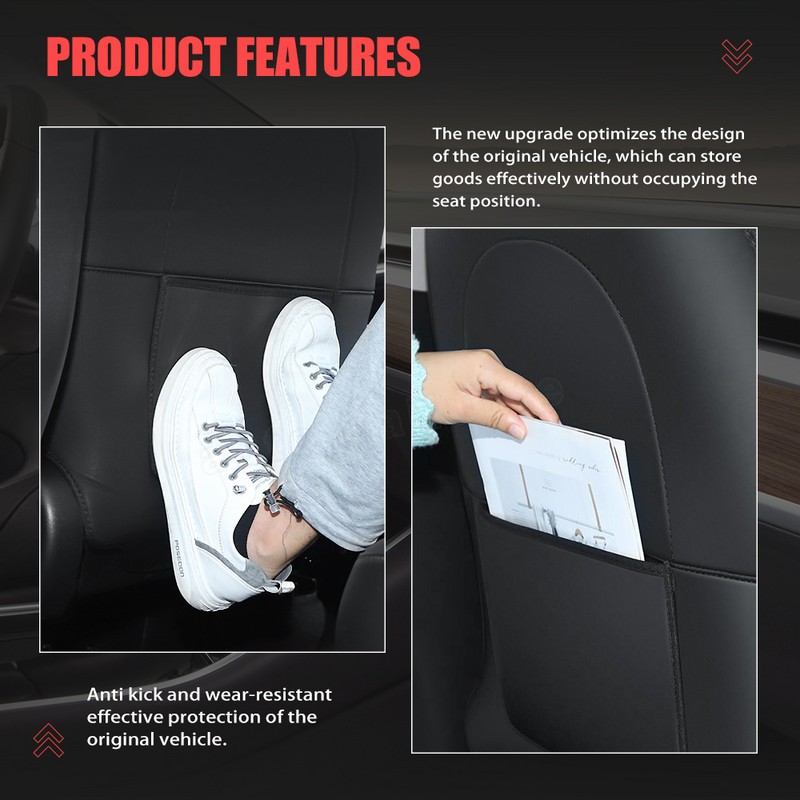 Za Tesla Model 3 Y Štitnici od udarca za stražnja sjedala automobila Patosnice za udarce Zaštitna podloga za središnju konzolu Protivači za udarce Zaštita za stražnja sjedala