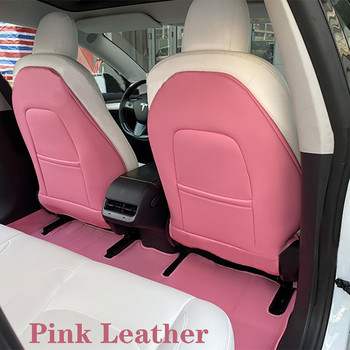 Για το tesla model 3 Y Carbon Fiber Seat Anti-kick Mat Pad Protector Seat Back Cover Δερμάτινο Ματ 2τμχ