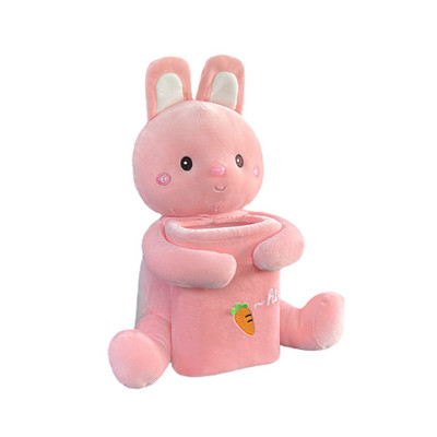 2 az 1-ben aranyos rajzfilm autókendős doboz Kreatív Lovely Rabbit rövid plüss papírzsebkendő tartó autós kartámasz dobozhoz autósülés selyemdobozhoz