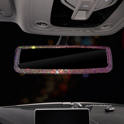 Bling Crystal Univerzalni unutarnji retrovizor Stražnji retrovizor automobila Rotirajući 360° podesivi širokokutni retrovizor