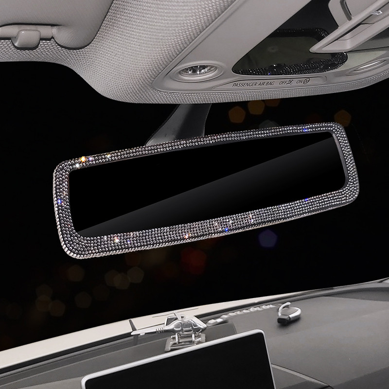 Bling Crystal Univerzalni unutarnji retrovizor Stražnji retrovizor automobila Rotirajući 360° podesivi širokokutni retrovizor