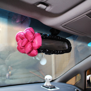 Цвете Автомобилен интериор Огледало за обратно виждане Капак Кожено автоматично огледало за обратно виждане Аксесоари за декорация за жени и момичета