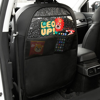 Χαριτωμένο προστατευτικό κάλυμμα πλάτης καθίσματος αυτοκινήτου για παιδιά Παιδική προστασία κινουμένων σχεδίων για κάθισμα αυτοκινήτου αντι-λάκτισμα χαλάκι αποθήκευσης Αδιάβροχη τσάντα