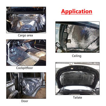 140/100x100 см 7 мм автомобилен шумозаглушител Мат Шумоизолация на капака на двигателя Заглушаване за предния капак Защитна стена на двигателя Топлинен материал Алуминиева пяна