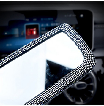 Декор на огледалото за обратно виждане на интериора на автомобила, кристал, диамантен орнамент, капак на огледалото за обратно виждане Bling Автомобилни аксесоари за жени