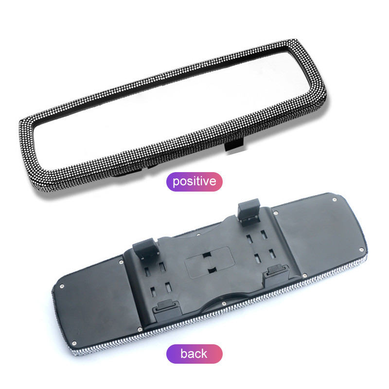 Automobilio salono galinio vaizdo veidrodžio dekoras Kalnų krištolinio krištolinio deimantinio ornamento galinio vaizdo veidrodžio dangtelis Bling Automobilių priedai moterims