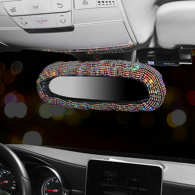 Κάλυμμα καθρέπτη αυτοκινήτου Εσωτερικό Universal Auto Κάλυμμα καθρέπτη πίσω όψης Bling Rhinestone Πολυτελές κάλυμμα καθρέφτη Αξεσουάρ αυτοκινήτου για γυναίκες