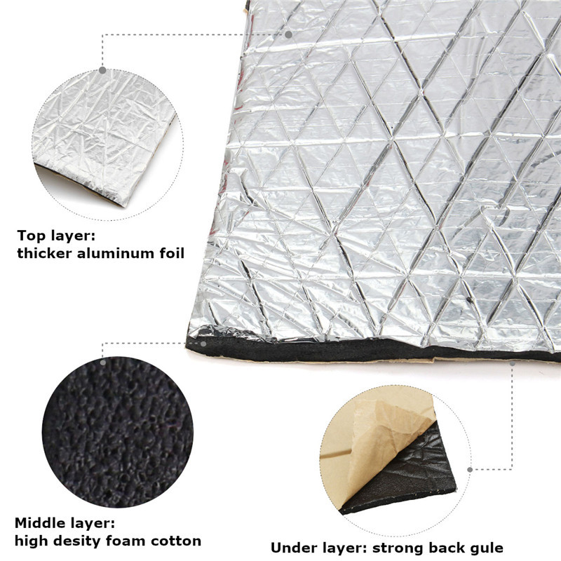 100cm*150cm alumínium motorháztető motor autó hővédő fólia hőpajzs szigetelő motorháztető hangtompító védőfólia szőnyeg