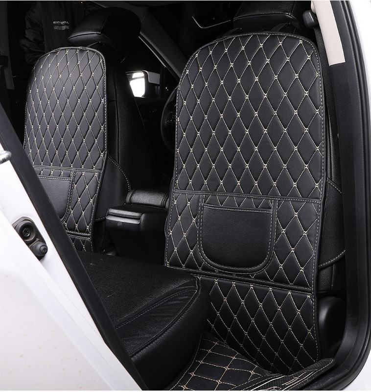Tampă din piele PU anti-kick-child pentru mașină, impermeabilă, husă de protecție pentru spătarul scaunului, tampoane universale auto anti noroi și murdărie cu sac de depozitare