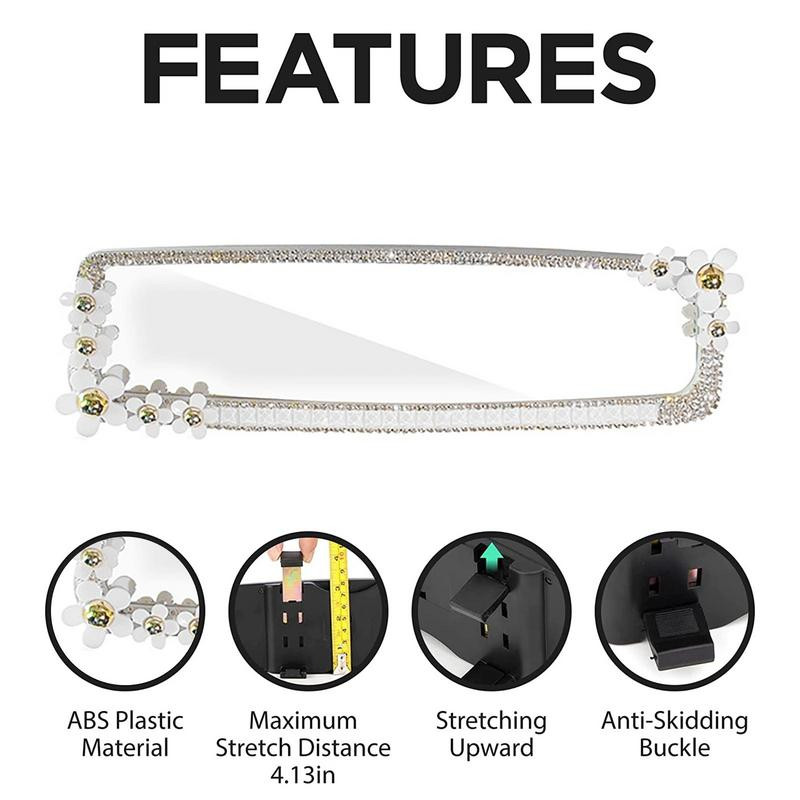 Automobilio galinio vaizdo veidrodėlis Bling Automobilio galinio vaizdo veidrodžio dangtis Kalnų krištolinis automatinis galinis veidrodėlis Bling vidaus dekoratyviniai priedai