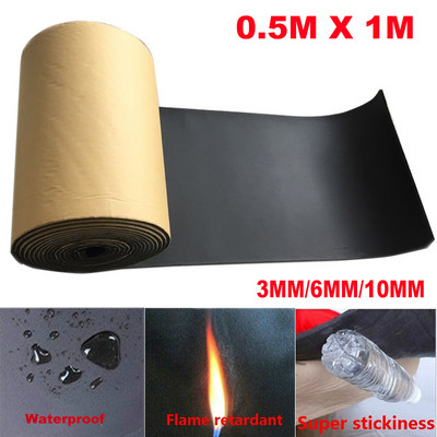 100cmx50cm 3mm/6mm/10mm Автомобилна звукоизолация Заглушаваща кола Камион Анти-шумова Звукоизолация Памук Топлина Пяна със затворени клетки Self Adh