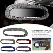 Oglindă retrovizoare strălucitoare cu strasuri, accesorii pentru interiorul mașinii, pentru femei, oglindă retrovizoare cu strasuri, cristal diamant V0U8
